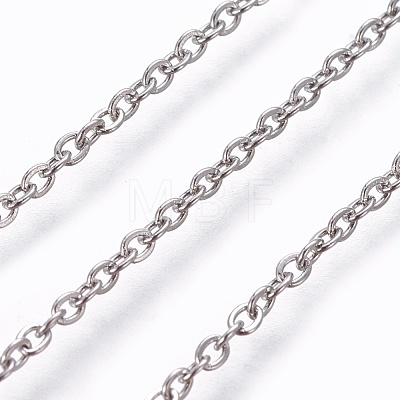 304 Stainless Steel Cable Chain Necklaces X-NJEW-P248-01P-1