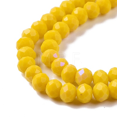 Electroplate Opaque Solid Color Glass Beads Strands EGLA-A034-P1mm-L02-1