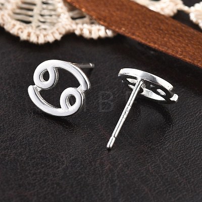 S925 Sterling Silver Stud Earrings EJEW-K303-01S-04-1