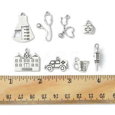 48Pcs 8 Styles Tibetan Style Alloy Pendants TIBE-FS0001-08-1