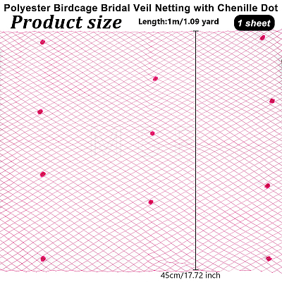 Polyester Birdcage Bridal Veil Netting with Chenille Dot AJEW-WH0471-103C-05-1