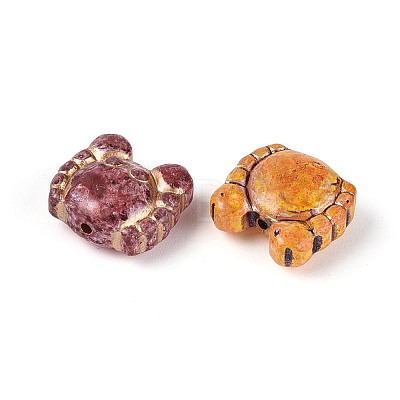 Picasso Baking Paint & Golden Metal Enlaced Glass Beads DGLA-T004-73M-1
