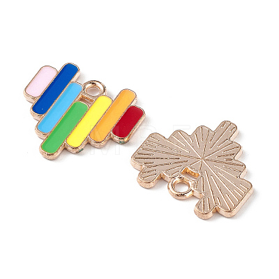 Rainbow Color Pride Alloy Enamel Pendants ENAM-K067-13-1