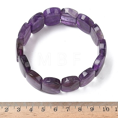 Natural Amethyst Beads Stretch Bracelets for Women Men BJEW-I323-02D-1
