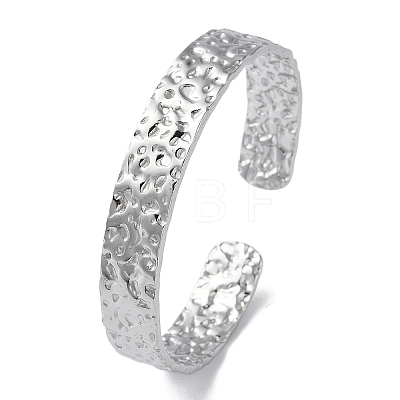 304 Stainless Steel Open Cuff Bangle for Women BJEW-Q770-01P-1