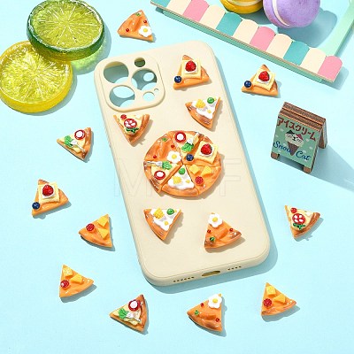 30Pcs 6 Styles Opaque Resin Pizza Cabochons RESI-CJ0005-41-1