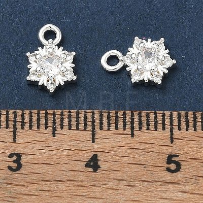 Brass Micro Pave Clear Cubic Zirconia Charms CU-CBAB0CF-23S-1