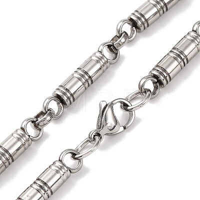 201 Stainless Steel Column Links Chain Necklace NJEW-F222-29P-1