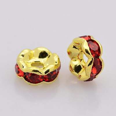 Brass Rhinestone Spacer Beads RB-A014-L6mm-21G-NF-1