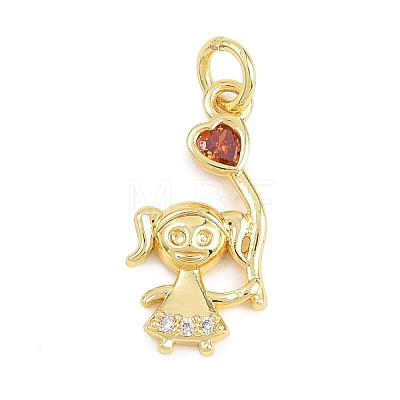 Brass Micro Pave Cubic Zirconia Pendants KK-D258-40G-01-1