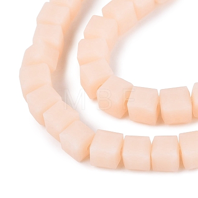 Opaque Frosted Glass Beads Strands GLAA-N072-01A-B02-1
