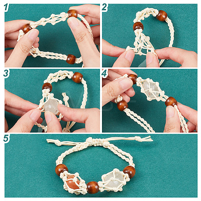   10Pcs 5 Colors Braided Nylon Cord Macrame Pouch Bracelet Making BJEW-PH0004-16-1