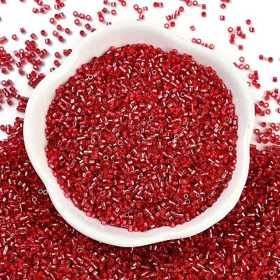 Baking Paint Silver Lined Glass Seed Beads SEED-H003-09C-1