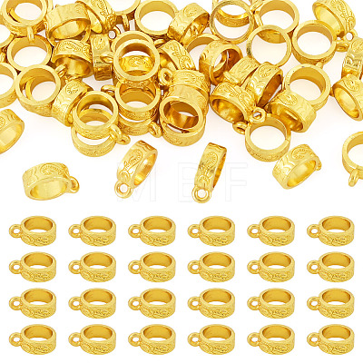 50Pcs Tibetan Style Alloy Tube Bails TIBE-TAD0001-01G-1