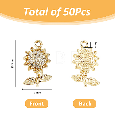 SUPERFINDINGS 50Pcs UV Plating Alloy Rhinestone Pendants FIND-FH0008-93-1