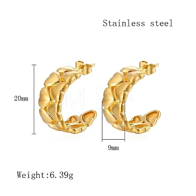 304 Stainless Steel Heart Stud Earrings TF9236-02-1