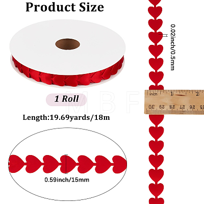 18M Heart Polyester Lace Ribbon OCOR-CY0004-11B-1