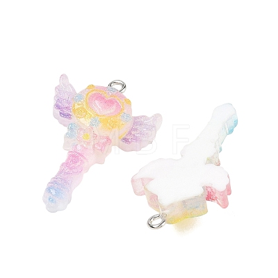 Transparent Resin with Alloy Pendants RE-CBA14F0-03-1
