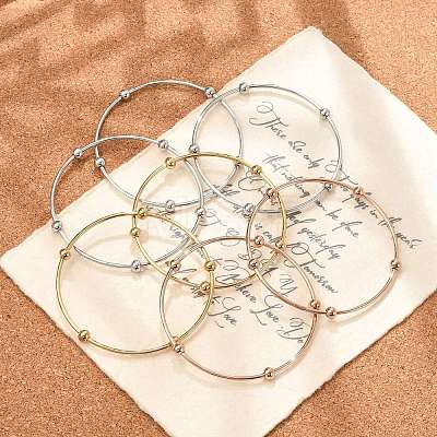 Fashion 201 Stainless Steel Bangle Sets BJEW-L664-023C-M-1-1
