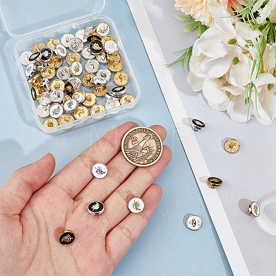 64Pcs 4 Styles Alloy Buttons FIND-OC0013-16-1