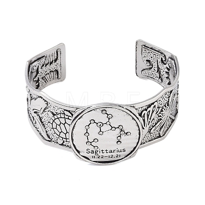 Constellation Alloy Open Cuff Bangles for Women Men BJEW-C064-01AS-12-1