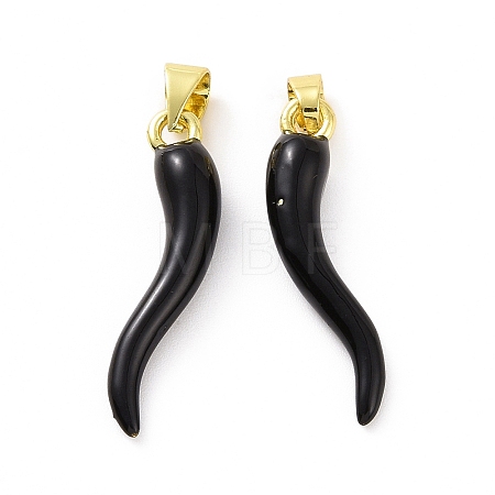 Rack Plating Brass Enamel Charms KK-C008-19G-01-1