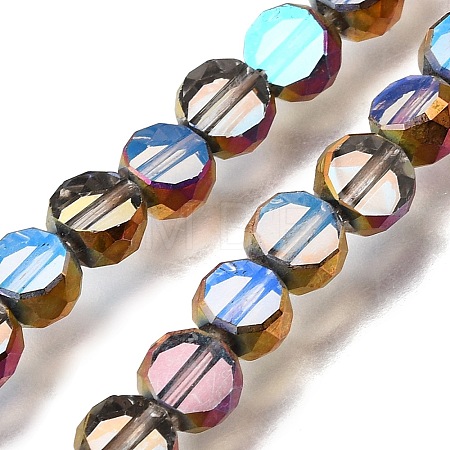 Electroplated Transparent Glass Beads Strands GL-CBA98F0-06B-01-1