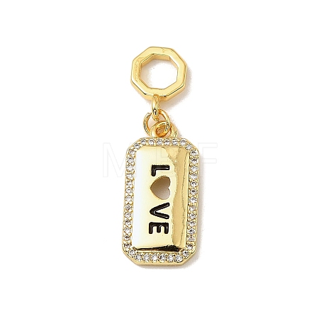 Brass Micro Pave Cubic Zirconia Pendants KK-C111-02G-03-1