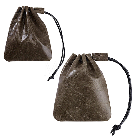 2Pcs 2 Styles Cowhide Jewelry Cosmetics Storage Bag ABAG-BBC0001-37-1