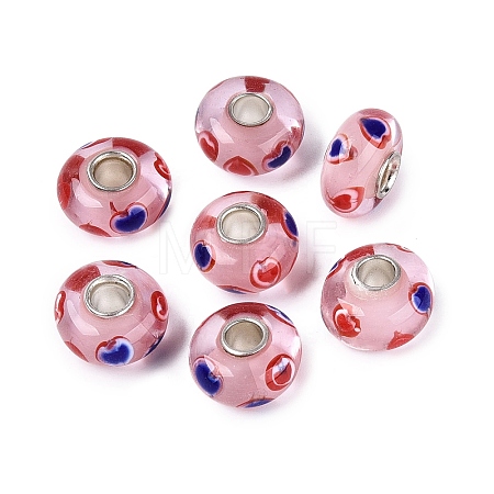 Handmade Lampwork & Brass Core European Beads LS-LAMP-N044-05S-01-1