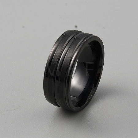 201 Stainless Steel Grooved Finger Ring for Men RJEW-WH0011-14A-1