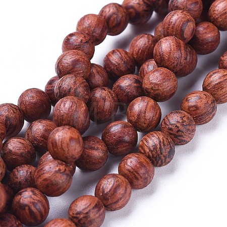 Wood Beads Strands X-WOOD-F008-03-C-1