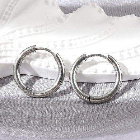 Tarnish Resistant 304 Stainless Steel Huggie Hoop Earring Findings STAS-I097-051B-1