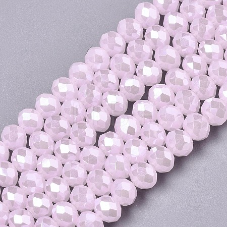 Electroplate Glass Beads Strands X-EGLA-A034-J8mm-A09-1