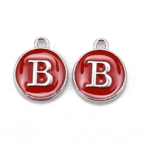Platinum Plated Alloy Enamel Charms ENAM-S118-03B-P-1