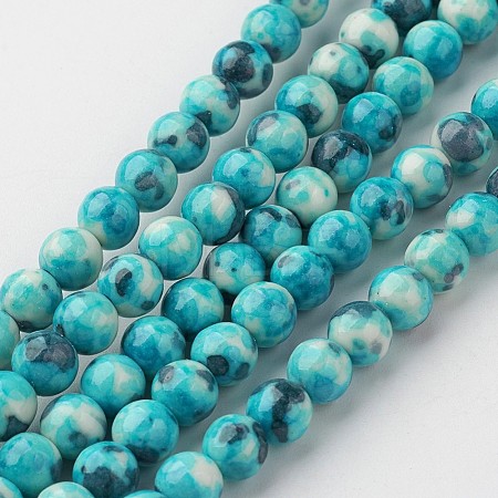 Natural Ocean White Jade Bead Strands G-G916-6mm-04-1