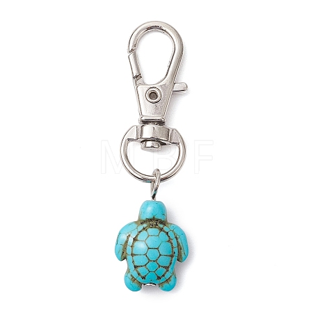 Sea Turtle Synthetic Howlite Pendant Decorations HJEW-JM02382-1