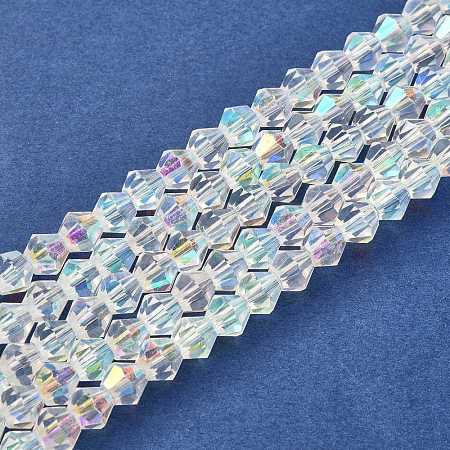Handmade Glass Faceted Bicone Beads GB6mmC28-AB-1