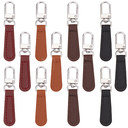 12Pcs PU Leather Zipper Pull Tabs FIND-CY0002-33B-1