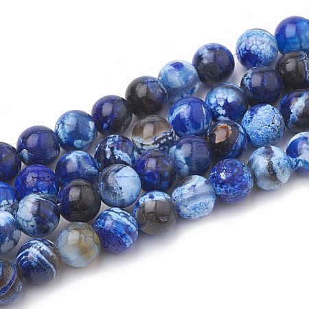 Dyed Natural Crackle Agate Beads Strands G-T100-04A-1