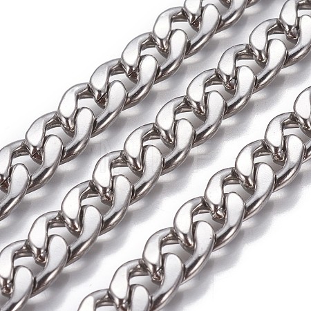 Tarnish Resistant 304 Stainless Steel Cuban Link Chains CHS-P007-14P-1