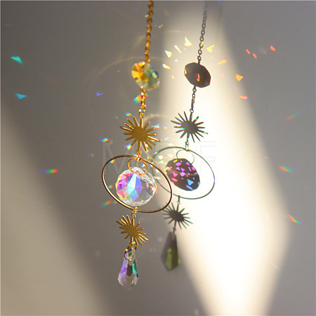 Quartz Crystal Big Pendant Decorations HJEW-PW0001-018D-1