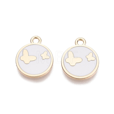 Rack Plating Alloy Enamel Pendants ENAM-N070-01C-01G-01-1