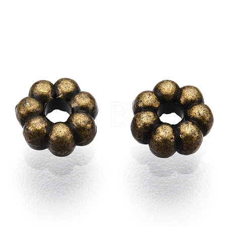 Tibetan Style Alloy Daisy Spacer Beads X-TIBEB-S039-047AB-NR-1
