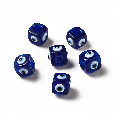 Resin Evil Eye European Beads X-RESI-A021-01-1