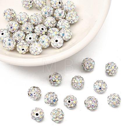 Polymer Clay Rhinestone Beads RB-H284-6MM-Half-RB-1