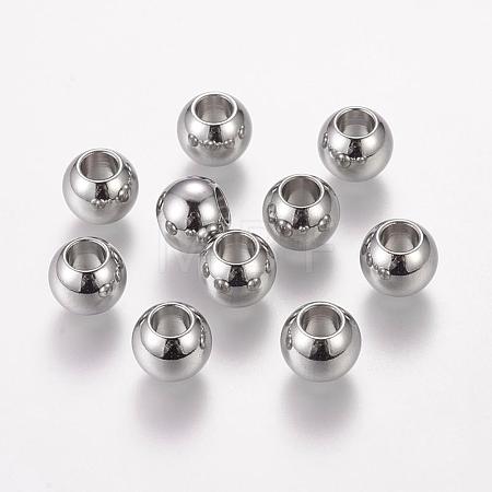 Tarnish Resistant 304 Stainless Steel European Beads X-STAS-E034-1-1