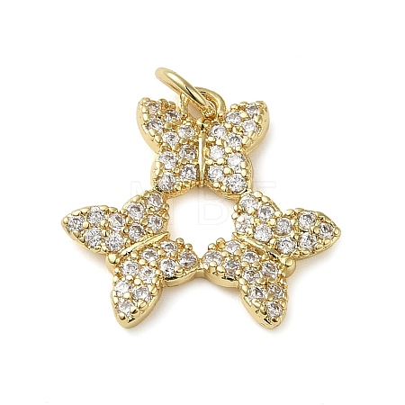 Brass Micro Pave Clear Cubic Zirconia Pendants LS-KK-U005-01O-G-1