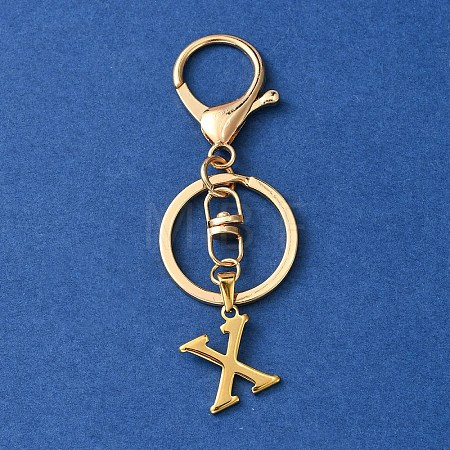 304 Stainless Steel Initial Letter Charm Keychains KEYC-YW00005-24-1