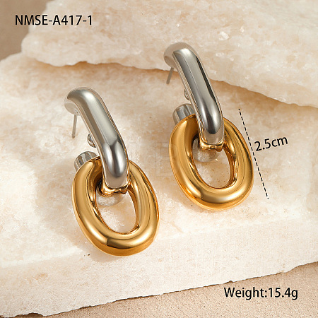 304 Stainless Steel Stud Dangle Earrings for Women WG4D4B8-05-1